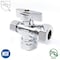 Thrifco Plumbing 1/2 Inch FIP x 1/2 Inch Slip Joint x 3/8 Inch Comp Quarter Turn Brass  Angle Stop Valve 4406484 - alternate 1